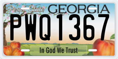 GA license plate PWQ1367