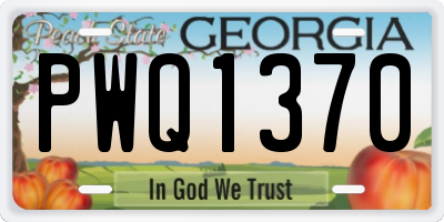 GA license plate PWQ1370