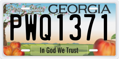 GA license plate PWQ1371