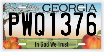 GA license plate PWQ1376