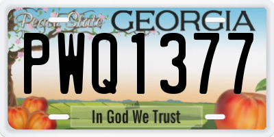 GA license plate PWQ1377