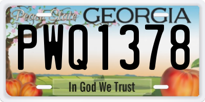 GA license plate PWQ1378