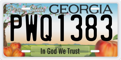 GA license plate PWQ1383