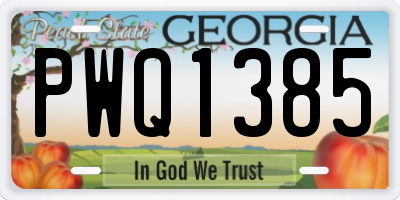GA license plate PWQ1385