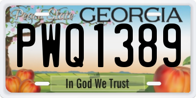 GA license plate PWQ1389