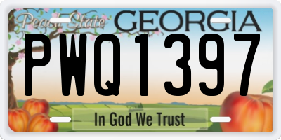 GA license plate PWQ1397