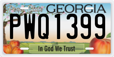 GA license plate PWQ1399