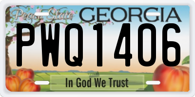 GA license plate PWQ1406