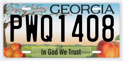 GA license plate PWQ1408