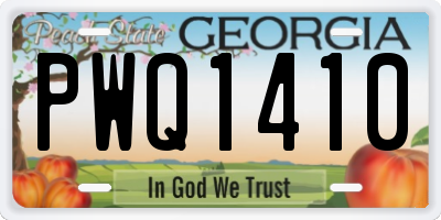 GA license plate PWQ1410