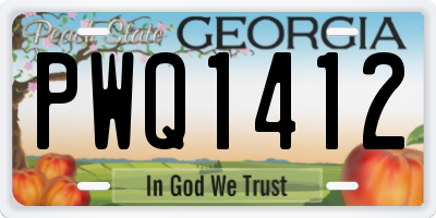 GA license plate PWQ1412