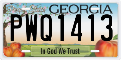 GA license plate PWQ1413