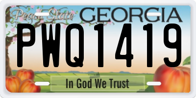 GA license plate PWQ1419