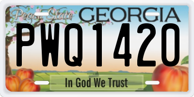 GA license plate PWQ1420