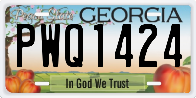 GA license plate PWQ1424
