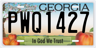 GA license plate PWQ1427