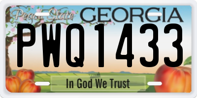 GA license plate PWQ1433