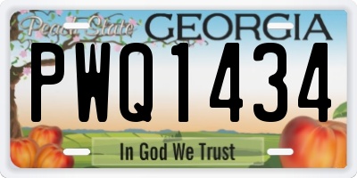 GA license plate PWQ1434