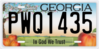 GA license plate PWQ1435
