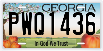 GA license plate PWQ1436