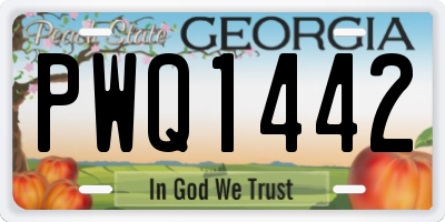 GA license plate PWQ1442