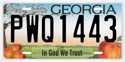 GA license plate PWQ1443