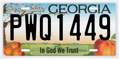 GA license plate PWQ1449