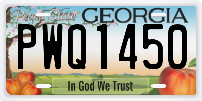 GA license plate PWQ1450