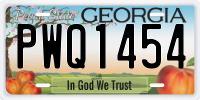 GA license plate PWQ1454