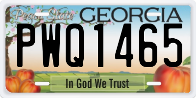 GA license plate PWQ1465
