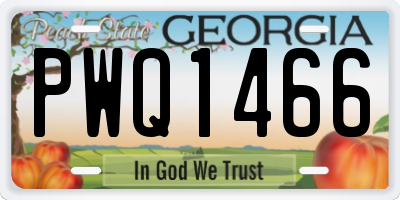 GA license plate PWQ1466