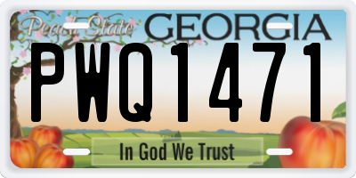 GA license plate PWQ1471