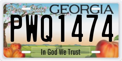 GA license plate PWQ1474