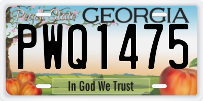 GA license plate PWQ1475