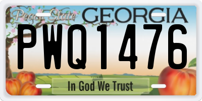 GA license plate PWQ1476