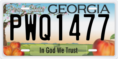 GA license plate PWQ1477