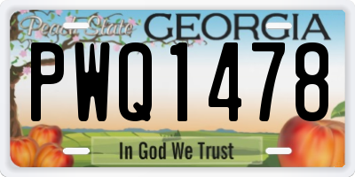 GA license plate PWQ1478