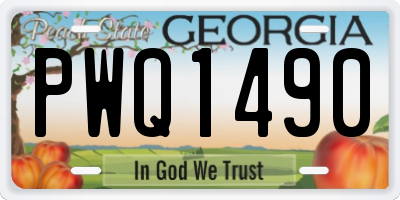 GA license plate PWQ1490
