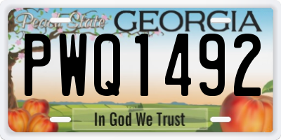 GA license plate PWQ1492