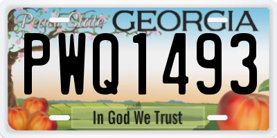 GA license plate PWQ1493