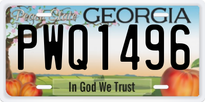 GA license plate PWQ1496