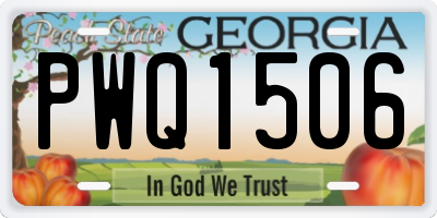 GA license plate PWQ1506