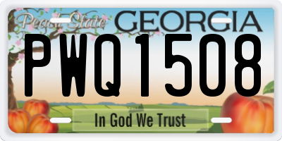 GA license plate PWQ1508