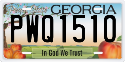 GA license plate PWQ1510