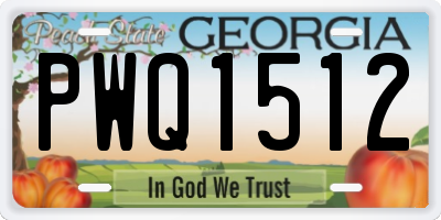GA license plate PWQ1512