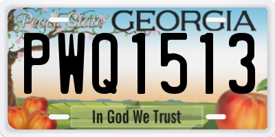 GA license plate PWQ1513