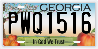 GA license plate PWQ1516