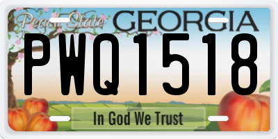 GA license plate PWQ1518