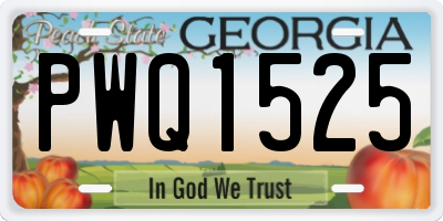 GA license plate PWQ1525