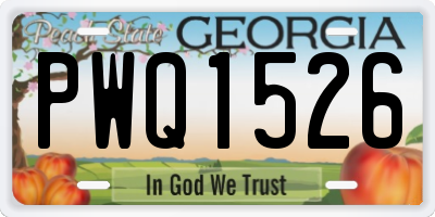 GA license plate PWQ1526